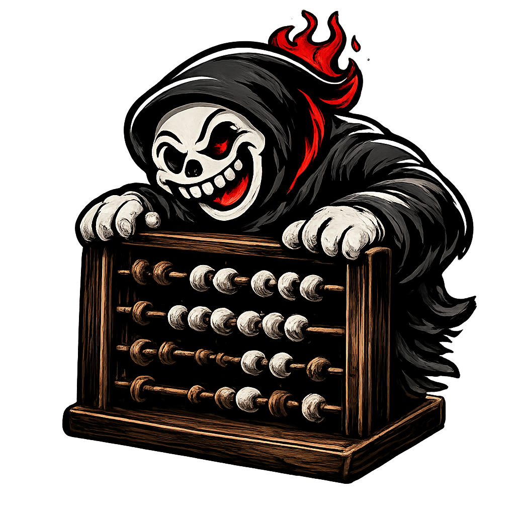 The Kount holding the abacus